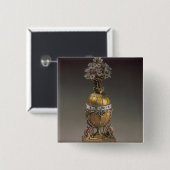 つぼの形のイースターエッグ 缶バッジ (正面&裏面)