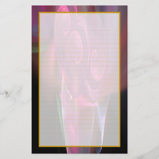 つぼの罰金によって並べられる文房具のピンクのバラ 便箋 (正面)