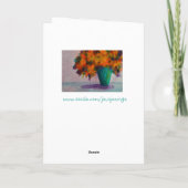 つぼの花を持つNotecardありがとう サンキューカード (裏面)