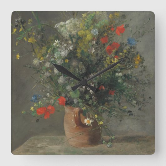 つぼの花、c.1866 スクエア壁時計 (正面)