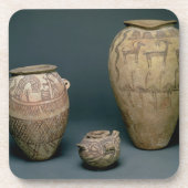 つぼは動物のさまざまなフリーズによって飾りました コースター (正面)