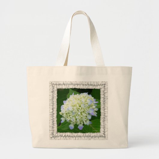 つぼみが開き始めた花 ラージトートバッグ (正面)