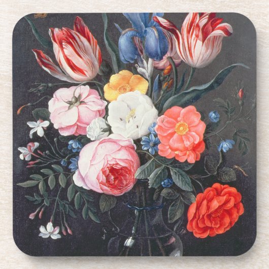 つぼ1661年の花のT32511静物画(見て下さい コースター (正面)