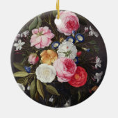 つぼ1661年の花のT32512静物画(見て下さい セラミックオーナメント (裏面)