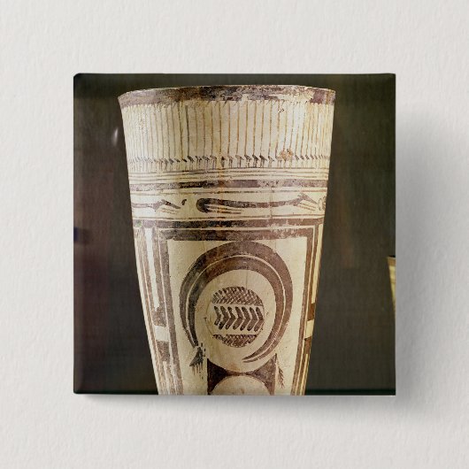 つぼ、スタイルI、Susaから、イラン、5000-4000紀元前に 缶バッジ (正面)