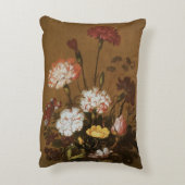 つぼ、ヴィンテージのバロックの花の静物画の花 アクセントクッション (裏面(縦))