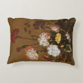 つぼ、ヴィンテージのバロックの花の静物画の花 アクセントクッション (裏面)