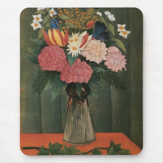 つぼ(1909年)のアンリ・ルソーの花 マウスパッド (正面)