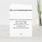 つぼ(F456)のゴッホのファインアートのヒマワリ カード (裏面)