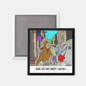 つまずいた:チェーンソー対ツリーおもしろい漫画 マグネット (正面/裏面)