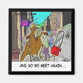 つまずいた：チェーンソー対ツリーおもしろい漫画 マグネット (正面)