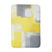 「つまずいた」灰色および黄色の抽象美術 バスマット (正面縦)