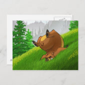 つまずくクマのはがき ポストカード (正面/裏面)