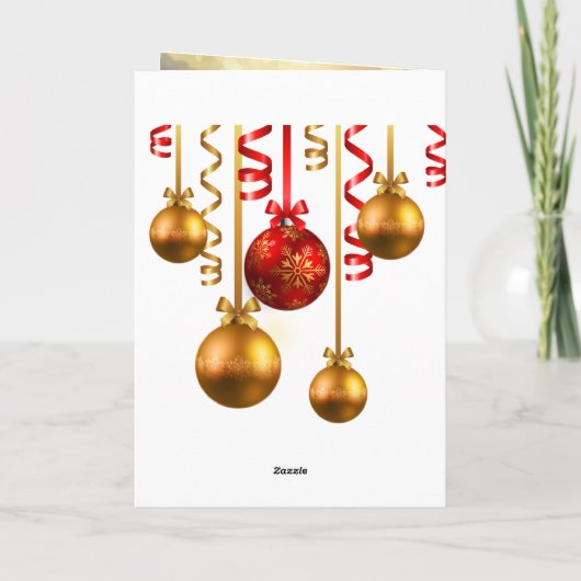 つまらないものおよびリボンが付いているイタリアンなクリスマスカード シーズンカード (裏面)