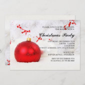 つまらないもののChrismasの赤いパーティの招待状 招待状 (正面/裏面)
