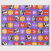 つまらないもの紫色のオレンジパターンクリスマスの写真 ラッピングペーパー (フラット)