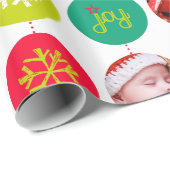 つまらないもの赤い緑の白いパターンクリスマスの写真 ラッピングペーパー (ロールコーナー)