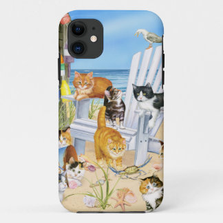 つまらない子ネコのiPhone SEおよびiPhone 5/5sの箱を浜に引き上げて下さい iPhone 11 ケース