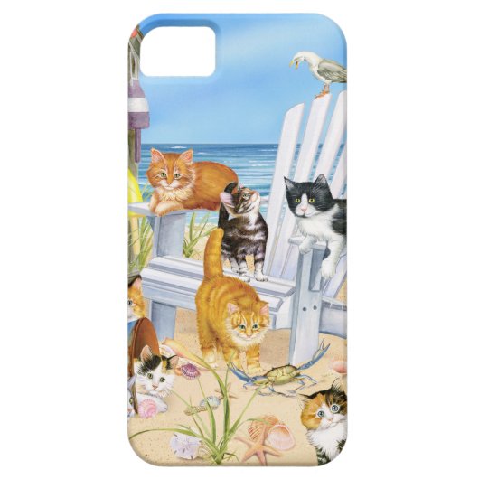 つまらない子ネコのiPhone SEおよびiPhone 5/5sの箱を浜に引き上げて下さい Case-Mate iPhoneケース (裏面)