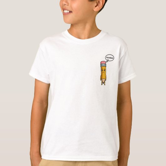 つまらない鉛筆 悲しい考えの吹き出し 子供 Tシャツ (正面)