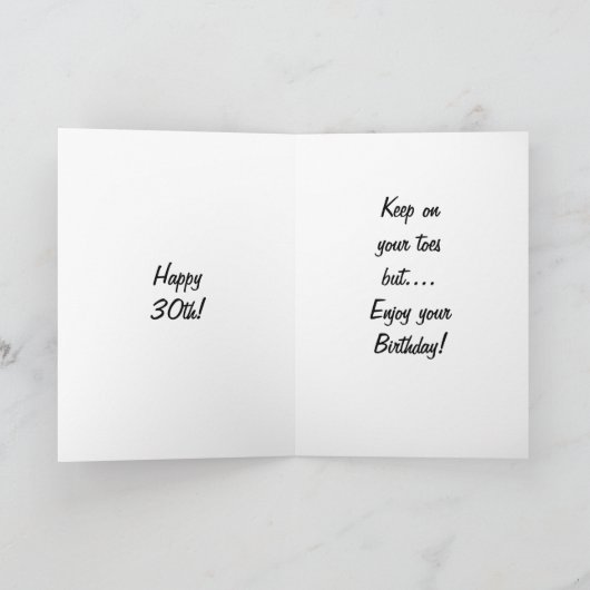 つま保先で30番目の誕生日を踊る カード (内部)
