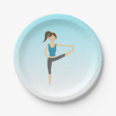 つま先のポーズに手を伸ばしたヨガガール ペーパープレート (正面)