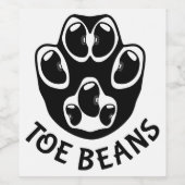 つま先の豆 - 黒い豆 ワインラベル (シングルラベル)