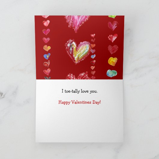 つま先の込み合いのバレンタインの漫画カード シーズンカード (内部)