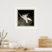 'つま先シューズ'パネルプリント(セピア) ポスター (キッチン)