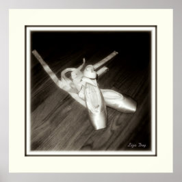 'つま先シューズ'パネルプリント（セピア） ポスター