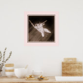 'つま先シューズ'パネルプリント(バラ) ポスター (キッチン)