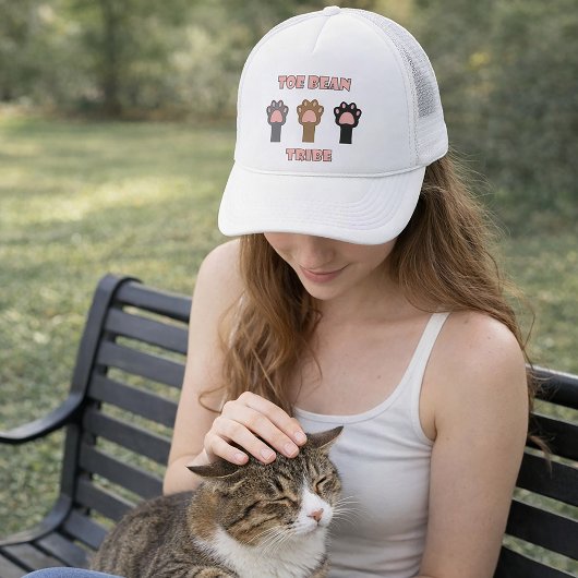 つま先ビーン部族 面白い子猫の肉球 ピンク キャップ