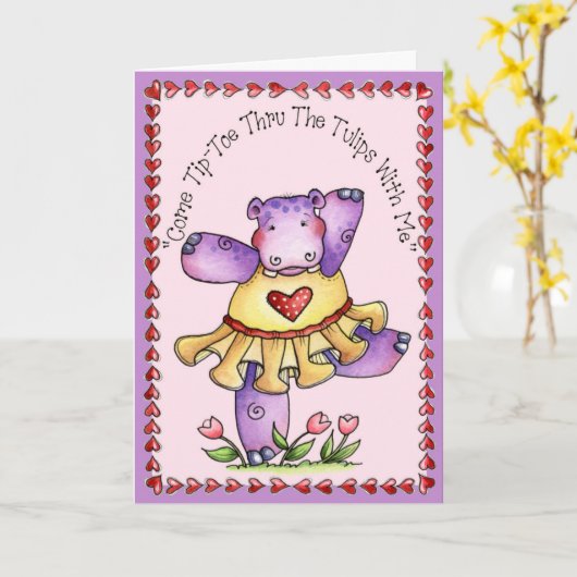 つま先立ち - グリーティングカード (黄色い花)