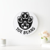 つま先豆 – 黒豆 ラージ壁時計 (ホーム)