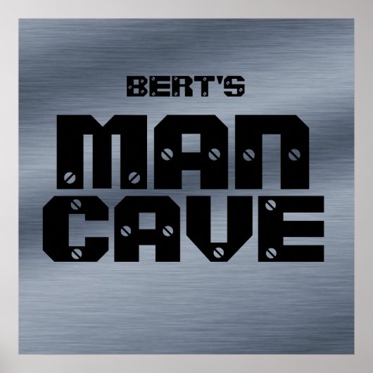 つやパーソナライズされた消しスチールマンケーブポスター ポスター (正面)