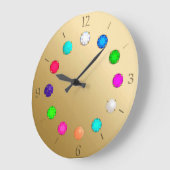 つや数々の消し金ゴールド ラージ壁時計 (傾斜)