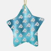 つや消しアクアシルバーレターP セラミックオーナメント (左)