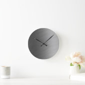 つや消しアルミメタルルック ラウンド壁時計 (ホーム)