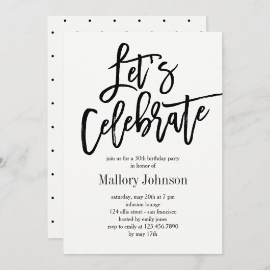 つや消しグライマーレッツ祝パーティの招待状 招待状 (正面/裏面)