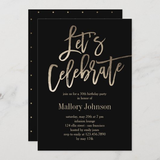 つや消しグライマーレッツ祝パーティの招待状 招待状 (正面/裏面)