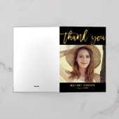 つや消しグライマー箔卒業サンキューカード 箔グリーティングカード (外側レイダウン)