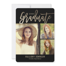 つや消しグライマー編集可能カラー卒業カード