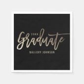 つや消しグライマー編集可能カラー卒業ナプキン スタンダードカクテルナプキン (正面)