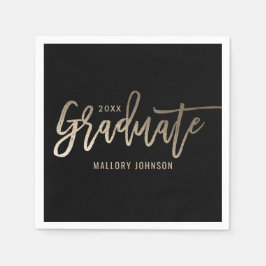 つや消しグライマー編集可能カラー卒業ナプキン スタンダードカクテルナプキン