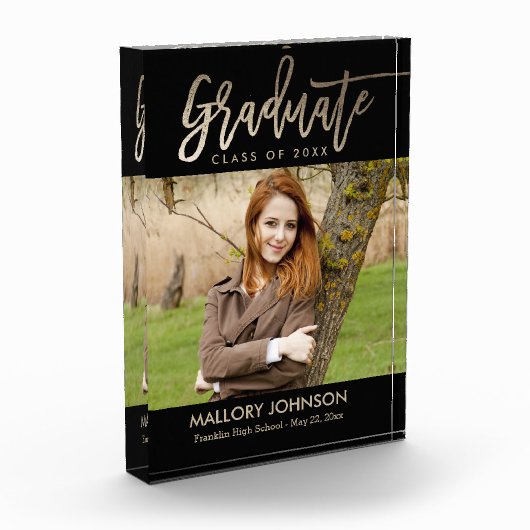 つや消しグライマー編集可能カラー卒業ブロック フォトブロック (左)