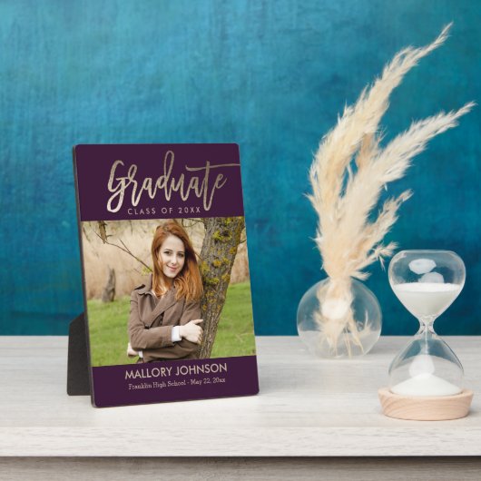 つや消しグライマー編集可能カラー卒業プラーク フォトプラーク (側面)