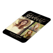 つや消しグライマー編集可能カラー卒業マグネット マグネット (左側)