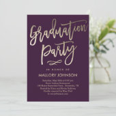 つや消しグライマー編集可能カラー卒業招待状 招待状 (スタンド正面)