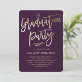 つや消しグライマー編集可能カラー卒業招待状 招待状 (スタンド正面)