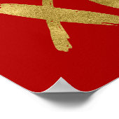 つや消しゴールドフォイルXOXOバレンタインポスターサイン ポスター (角)